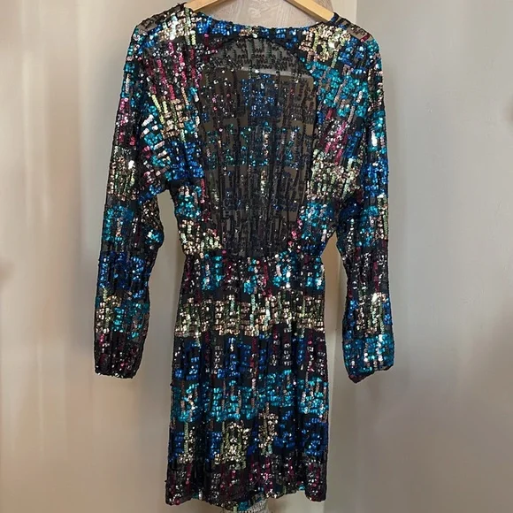 Zara Multicolor Sequence Dress Size Small - Picture 14 of 17